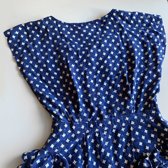 80s Maggy London by Jeannene Booher 100% Silk Peplum Designer Wiggle Dress Sz 10 - Picture 8 of 9